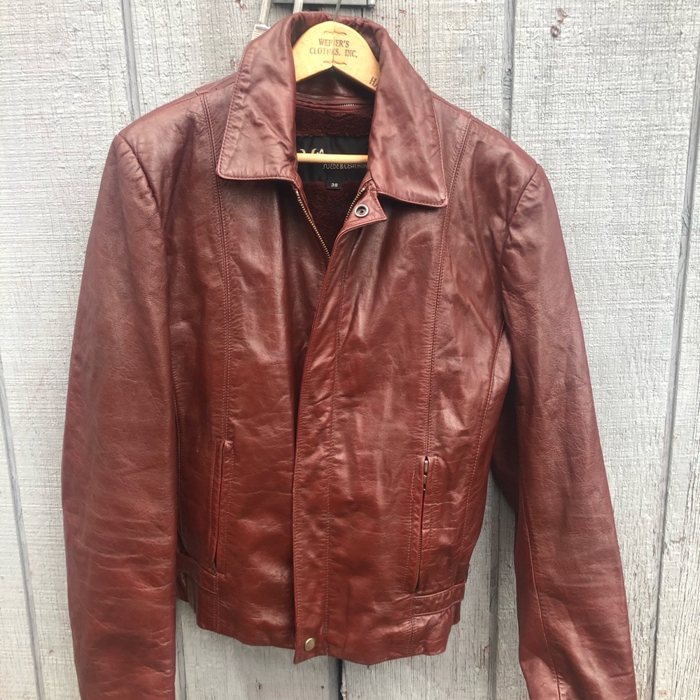 FLASH SALE! VTG 70s Wilson’s red leather jacket zip out lining &inside pockets!